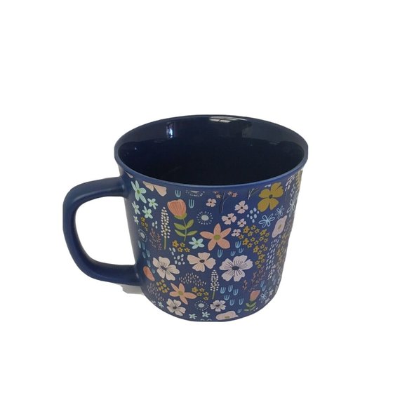 Primo Designs Mug Cup Floral Whimsical White Pink Blue Yellow 15 Oz - Picture 2 of 6
